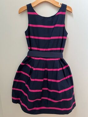 Polo by Ralph Lauren Navy Dress with Pink Stripes